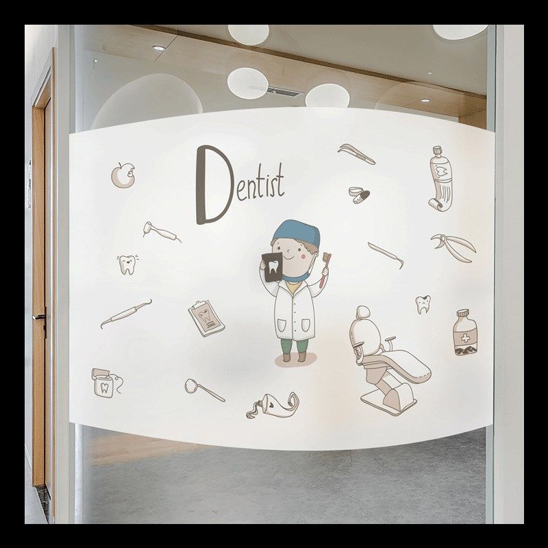 口腔医院隔断保护牙齿健康玻璃贴膜休息室牙科磨砂静电玻璃贴,家居饰品,玻璃膜/贴,淘宝优惠券,粉丝福利购,淘宝优惠卷