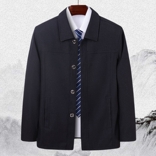 中年男装 爸爸春秋季 秋装 夹克衫 60岁爷爷上衣服 外套50中老年人薄款