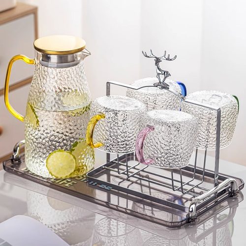 泡茶壶水具套装凉水壶家用客厅轻奢耐高温玻璃凉水壶带杯子大容量