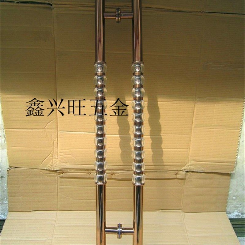 欧式ktv门酒店大门拉手玫瑰金水晶球玻璃门仿古木门门把手推拉门