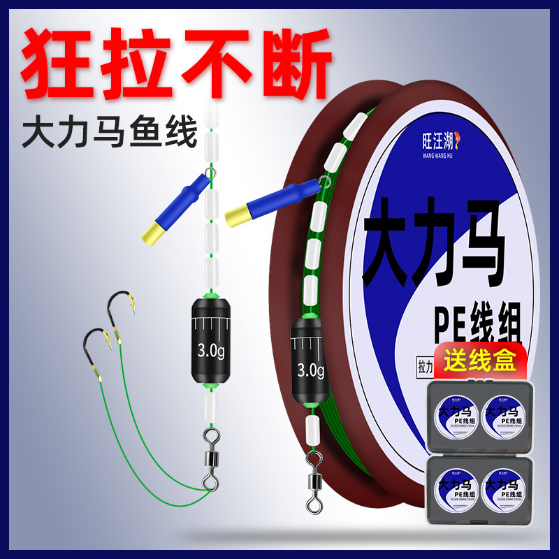 正品大力马线组成品台钓主线组全套套装野钓鱼线鱼钩鲫鱼鲢鳙钓鱼