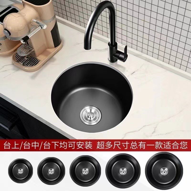 柴火灶折叠龙头单冷单槽土灶农村水盆热水旋转下锅万向圆形水槽