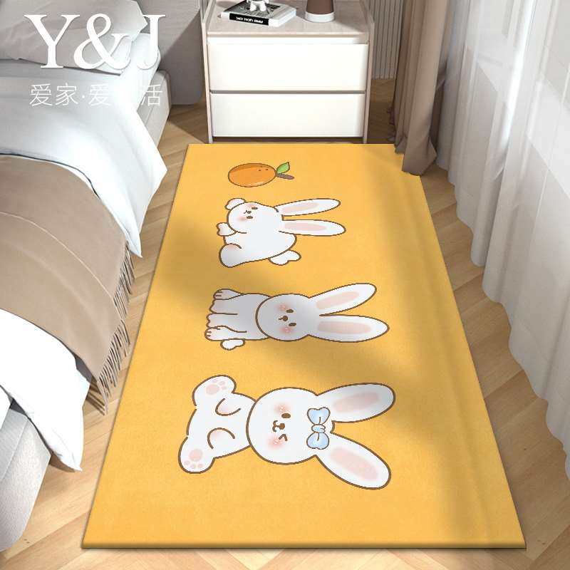 现货儿童卧室床边地毯用可爱卡通免洗耐脏地垫主卧房间加厚长条,居家布艺,床边毯,淘宝优惠券,粉丝福利购,淘宝优惠卷