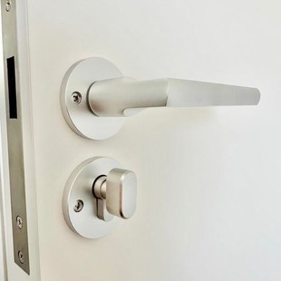 室内磁吸分体黑色家用实木门卧室把手静音卫生间房.门锁太空铝