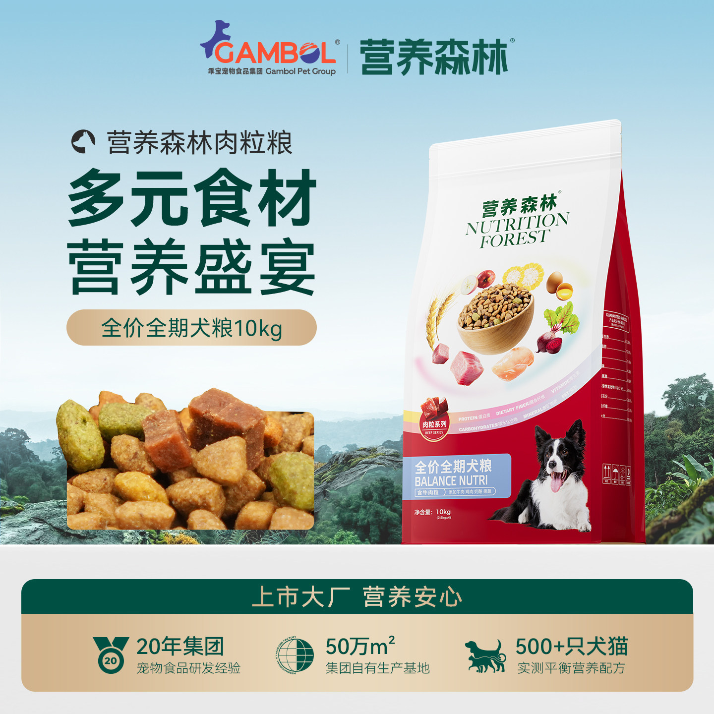 麦富迪营养森林狗粮10kg金毛泰迪比熊小型犬通用型成犬粮20斤装