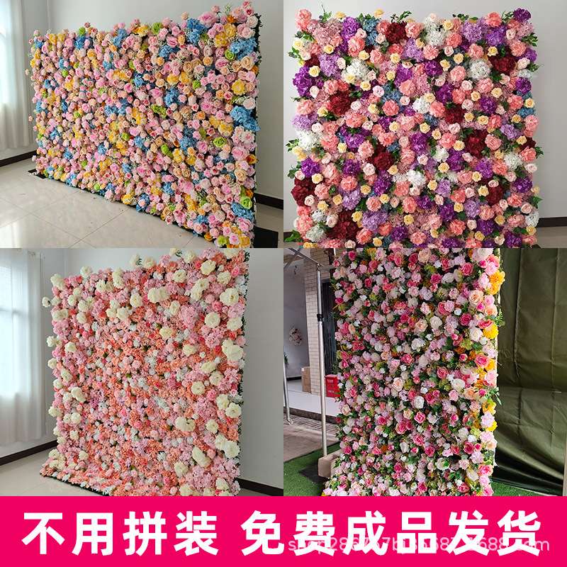 仿真花墙背景墙网红墙假花墙面装饰布景服装店女装店玫瑰花创意墙