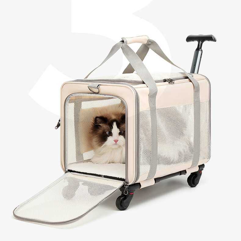 新款猫包大容量折叠宠物拉杆箱外出便携透气手提宠物包,3C数码配件,摄像机配件,淘宝优惠券,粉丝福利购,淘宝优惠卷
