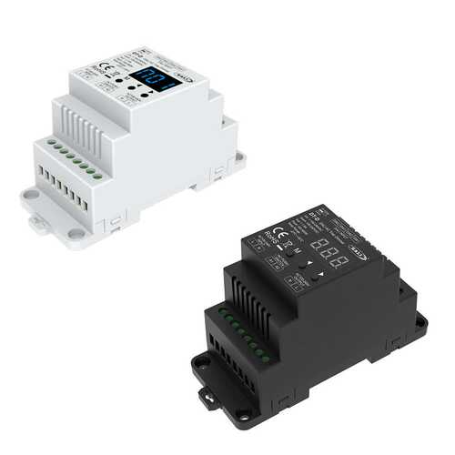 V4-D 12-24V RGBW/RGB/双?温/调光4通道频率可调导轨式 RF控制器