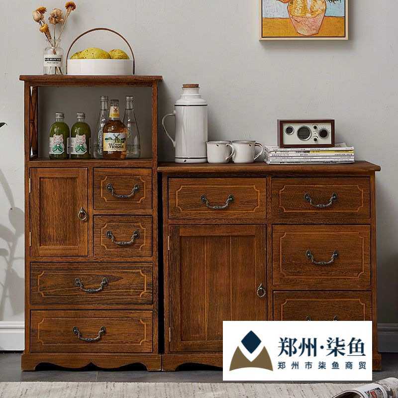 美式乡村实木斗柜简约现代客厅柜复古储物多层收纳柜卧室边柜整装,3C数码配件,摄像机配件,淘宝优惠券,粉丝福利购,淘宝优惠卷