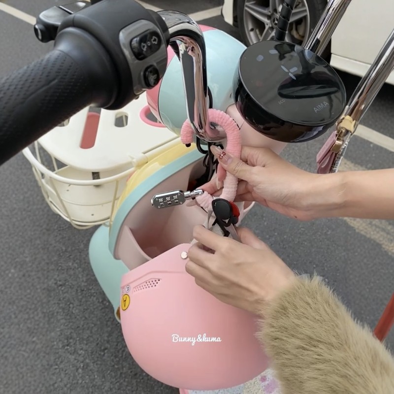 看你怎么偷！电动车头盔锁包边防掉漆安全帽密码锁电瓶摩托车通用图片