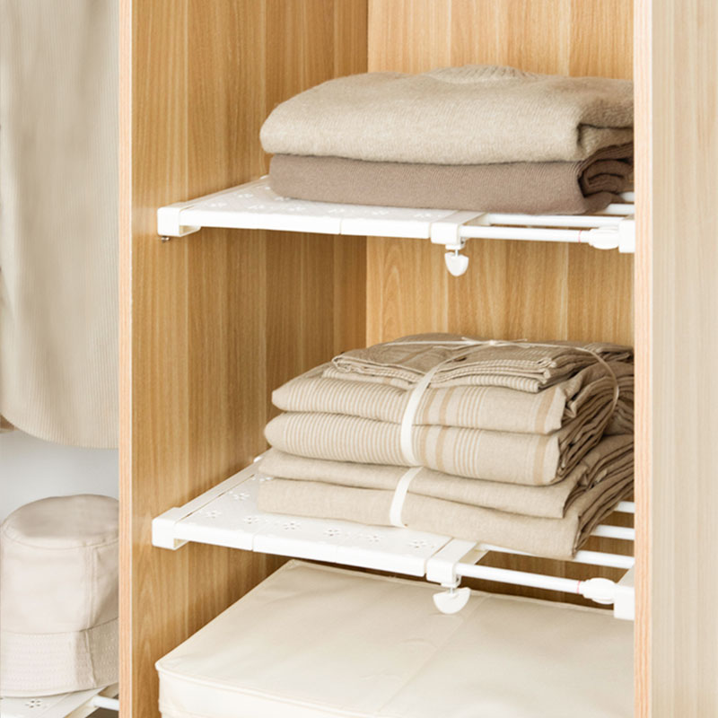 衣柜分层隔板柜子伸缩收纳置y物架免打孔厨房橱柜浴室多层整理架