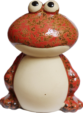 三只青蛙小摆件家居装饰品创意可D爱桌面客厅儿童房庭院陶瓷摆设