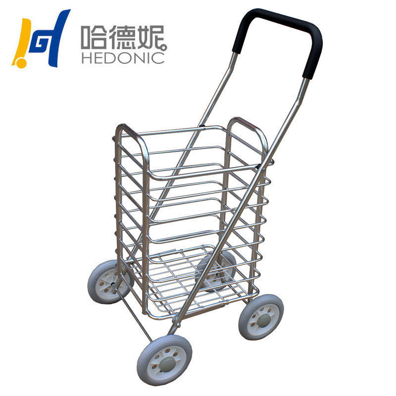 铝合金购物车买菜车 四个大轮可折叠便携手推车小拉车老人拖拖车,收纳整理,便携购物车,淘宝优惠券,粉丝福利购,淘宝优惠卷