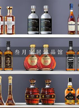 白兰地XO洋酒烈酒样板房间酒柜客厅装饰品摆件办T公室酒吧仿真洋