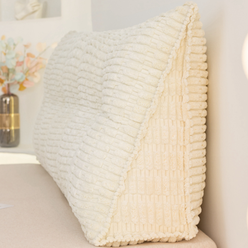 暖融融 a靠枕床头法式软包大靠背高级感榻榻米床上靠垫米白可拆洗