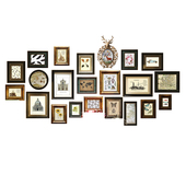 欧式 实木照片墙装 复古客厅y相框墙免打孔 美式 挂墙大尺寸组合 饰