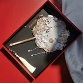 喜扇diy材料包中式 婚礼蓝色秀禾服成品扇子新娘U出嫁手工结婚团扇