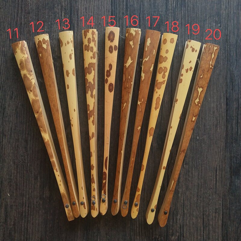 7寸梅妃斑竹扇骨工艺扇形湘妃A竹文玩扇子玉竹芯空白苏工宣纸折扇