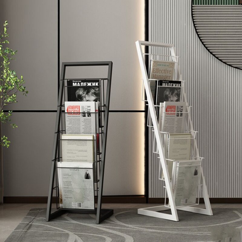 铁艺宣传册展示架海报落地收纳层架C资料架杂志架书刊广告立式展