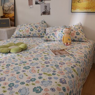 小清新学生宿舍单l双人100全棉田园文艺纯棉单件床单被套床笠床品