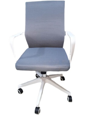 灰色网布办公转椅新款电脑椅员工卡位H白色背会议椅职员椅子升降