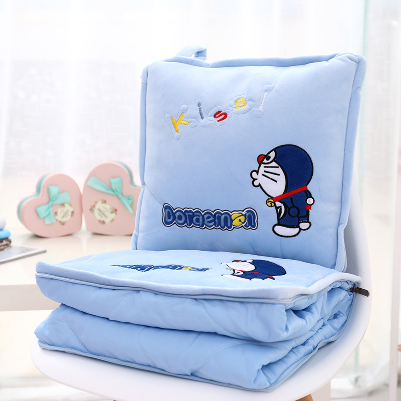 可爱抱枕被子两用折叠枕r头靠垫办公室汽车午休睡觉便携空调被棉