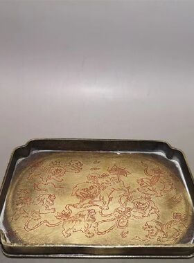 复古铜茶盘宋式茶承茶具收u纳盘日式仿古壶垫茶垫壶承铜托盘干泡