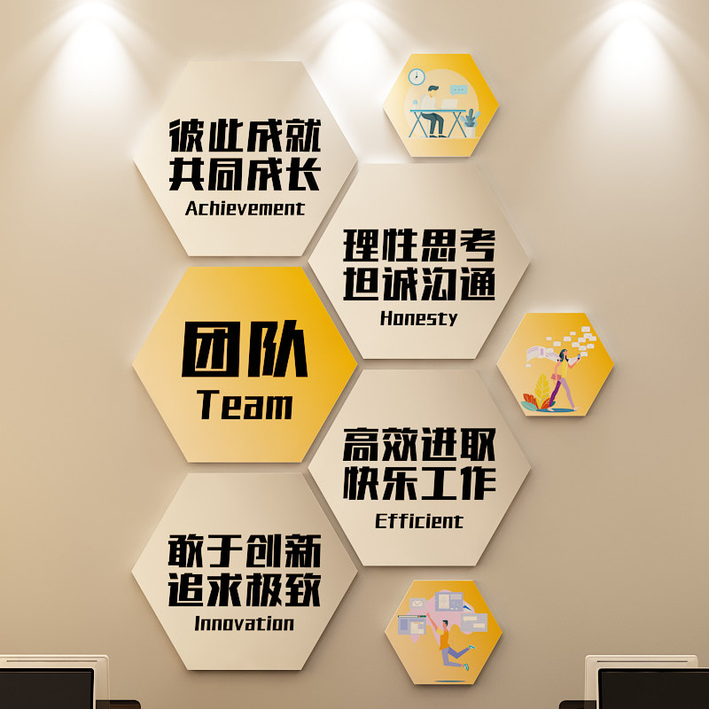 办公室墙面c装饰司企业文化背景氛围布置励志标语高级感贴挂画设,家居饰品,文化墙贴,淘宝优惠券,粉丝福利购,淘宝优惠卷
