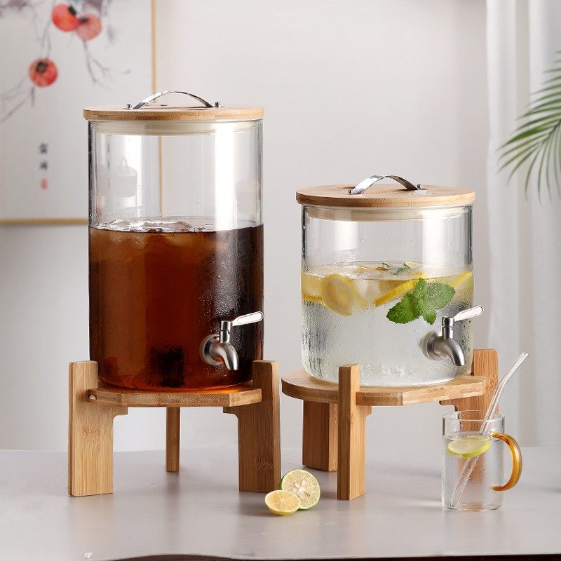 凉水壶带龙头大容l量商用玻璃冷水桶柠檬水容器水果茶饮料壶果汁,餐饮具,冷水壶,淘宝优惠券,粉丝福利购,淘宝优惠卷