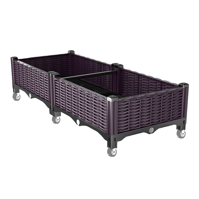 户外可移动塑料种植箱阳台种菜花卉专用H箱带轮长方形花盆特大加