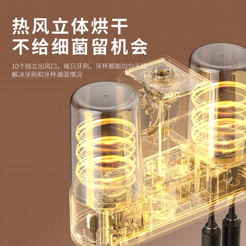智能牙刷消毒器杀菌烘干紫外线牙刷架子口杯牙杯R壁挂式电动置物
