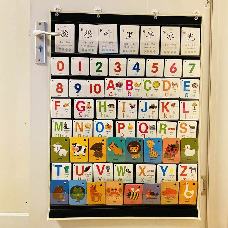 儿童早教识字透明挂袋幼儿园启蒙卡片H收纳宝宝认字学习卡墙挂式,收纳整理,收纳挂袋,淘宝优惠券,粉丝福利购,淘宝优惠卷
