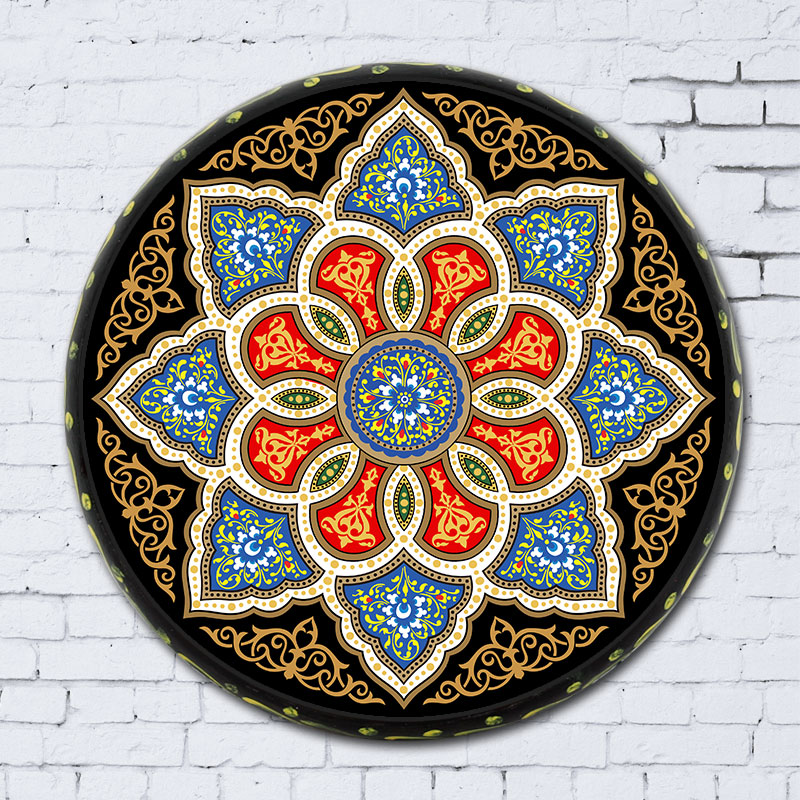 新疆手鼓民族特色图案装饰圆形z挂件乐器牛皮手工艺品墙上装饰品