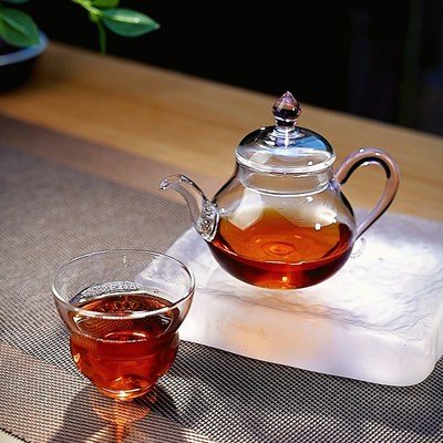 加厚耐热玻璃泡茶壶新款女v士专用粉把茶壶家用小号一人用花茶壶