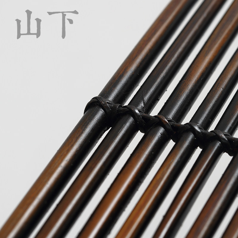 仿古编织竹制茶垫l茶具收纳展示垫茶杯席垫杯架茶托紫竹竹排竹餐
