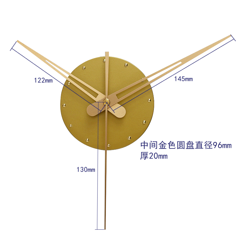 太阳扫秒静音机芯石英钟表配件挂钟DIYK创意墙金色圆盘长指针表芯