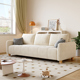 奶油风绒布沙发客厅双人位小户型公寓民宿直排沙发