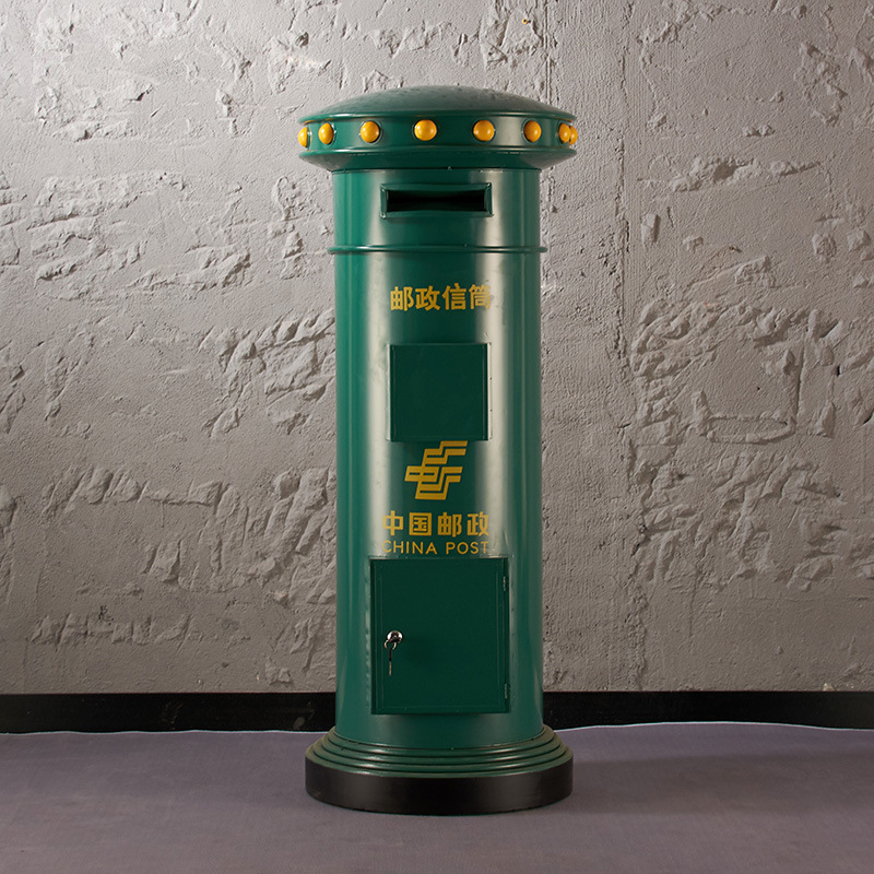 特大号中国邮政邮筒复古户外铁艺C信箱信箱摄影道具酒吧咖啡厅摆