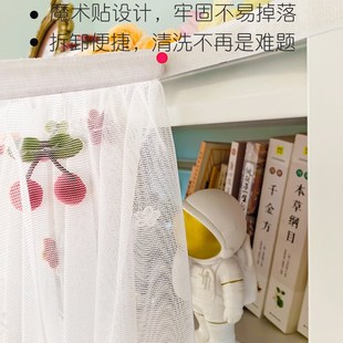 饰花朵窗帘 图书馆书架衣帽间遮丑隔断u帘大厅白纱窗帘点缀樱桃装