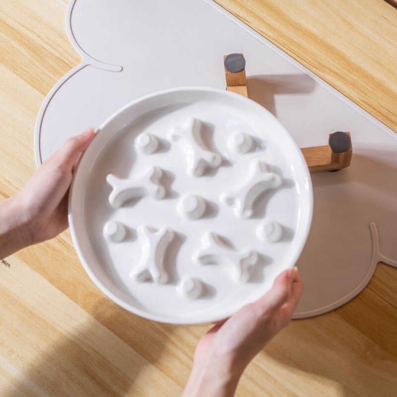 快速发货宠物慢j食碗陶瓷大口径缓食盆加高木架护颈饭盆猫咪零食,宠物/宠物食品及用品,猫狗碗/慢食碗,淘宝优惠券,粉丝福利购,淘宝优惠卷