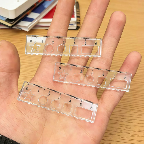 透明迷你掌上尺学生多功能绘图