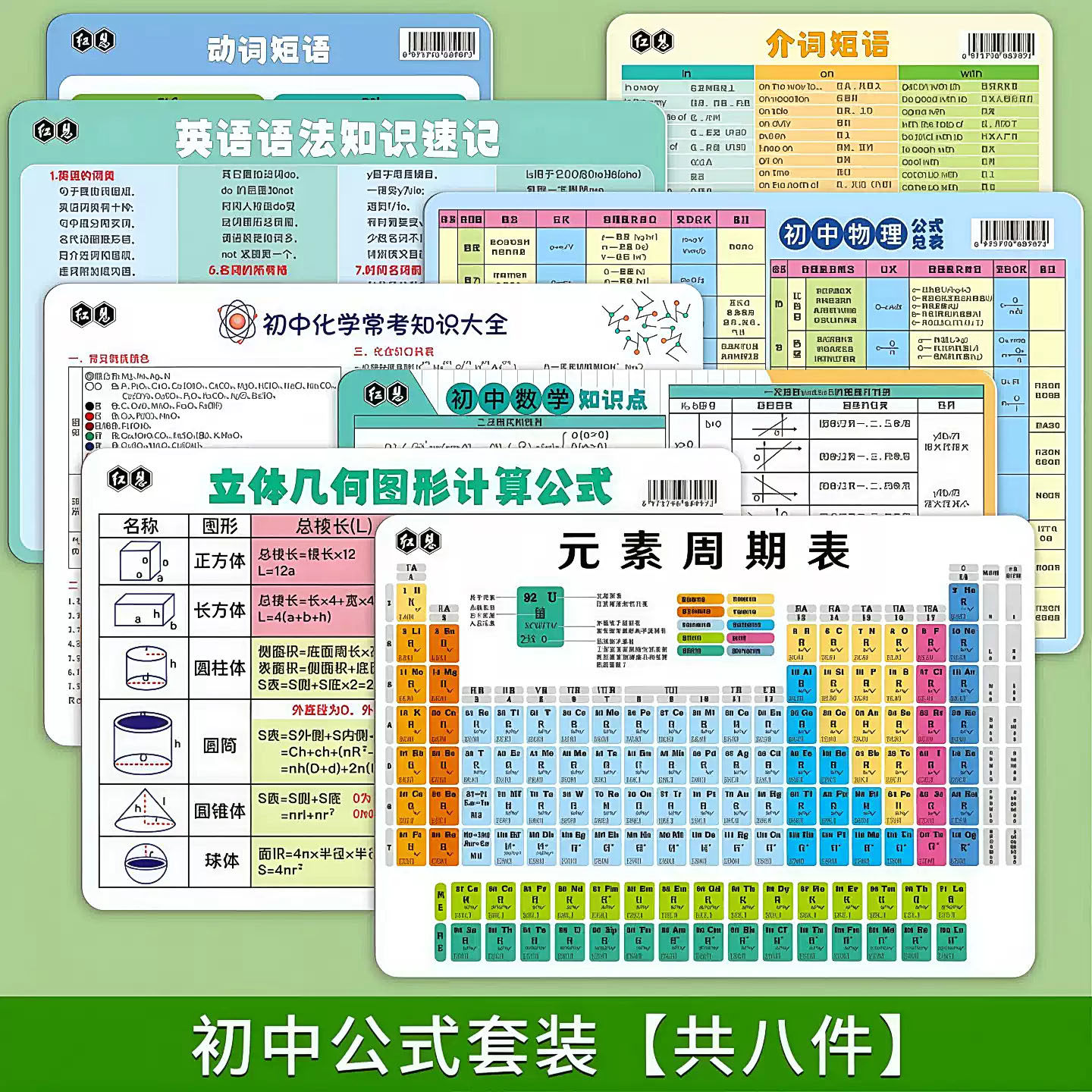 初中化学物理公式知识点卡