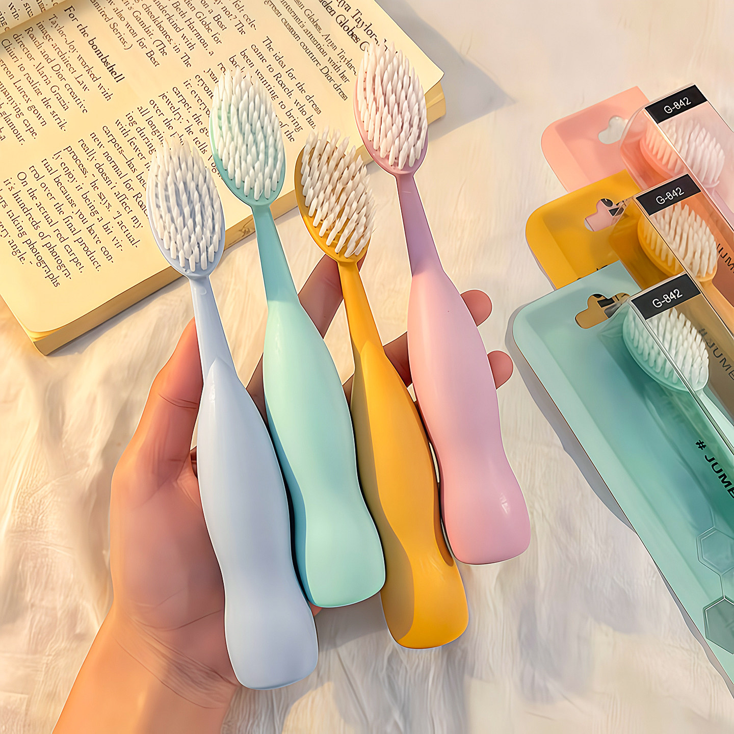 巨无霸软毛牙刷成人家用情侣宽头清洁大头牙刷女生可爱韩国高颜值