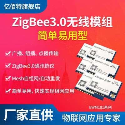 2.4G无线ZigBee模块自组网串口收发低功耗物联网模组一对多通讯