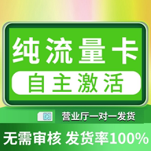 纯流量上网卡无线限量无号纯流量电话手机卡大流量大王卡5g流量