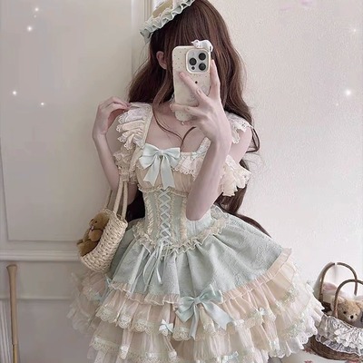 小芙蝶lolita芭蕾风绿色洛丽塔裙