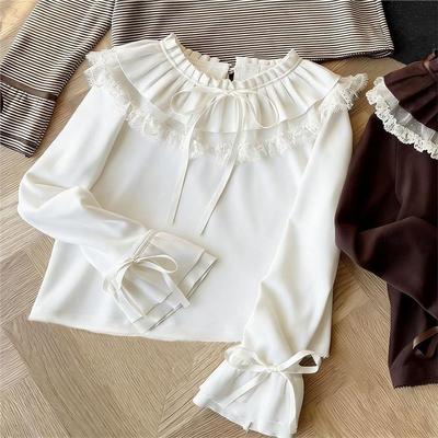 秋冬款洛丽塔内搭保暖打底衫蕾丝花边百搭上衣lolita穿搭可爱