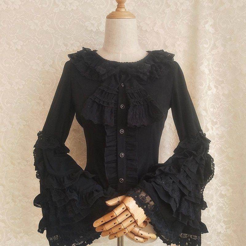 洛丽塔内搭女装复古喇叭袖lolita蕾丝华丽大姬袖长袖衬衫,模玩/动漫/周边/娃圈三坑/桌游,lolita衬衫/内搭,淘宝优惠券,粉丝福利购,淘宝优惠卷