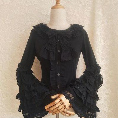 洛丽塔内搭女装复古喇叭袖lolita蕾丝华丽大姬袖长袖衬衫