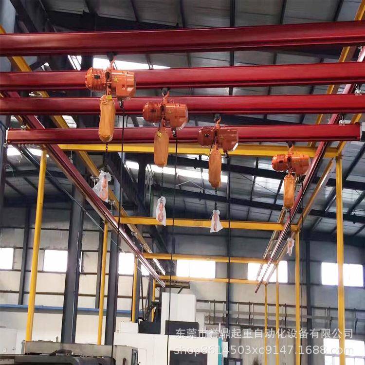 东莞安装KBK悬挂柔性轨道式行车0.5吨轻小型天车电动行吊